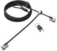 Twin Microsaver 2.0 Câble De Sécurité À Deux Verrous Pour Ordinateur Portable Avec Technologie De Verrouillage T-Bar Et Câble En Acier Carbone - 2,4 M De Long (K65048Ww)