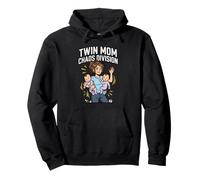 Twin Mom Chaos Division Life Babies Twins Humour Funny Squad Sweat à Capuche