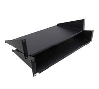 [Twin Paquet de] Fixed Cantilever Shelf 2U 250 mm Deep Noir 19 inch Données Schrank Rack [2U 250mm Twin Pack]