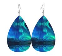 Twin Peaks Boucles d'oreilles en cuir Motif chouette | Déclaration creux en forme de goutte d'eau tendance à paillettes pour fêtes filles accessoire pendante clous à suspendre