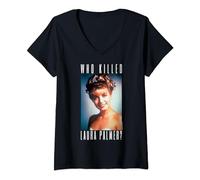 Twin Peaks Laura Palmer Portrait Text V3 T-Shirt avec Col en V