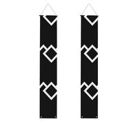 Twin Peaks Lot de 2 bannières de décoration de porche en polyester pour porte d'entrée, cour, cérémonie ou fête, réutilisables et lavables avec tiges et cordes