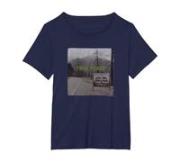 Twin Peaks Welcome Sign with Mountain View T-Shirt, Femme Grandes Tailles, Bleu Marine, 3X