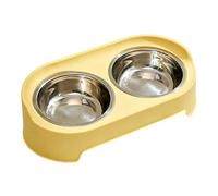 Twin Pet Diner - Support surélevé antirouille pour intérieur | Tapis de base en silicone avec bord large et capacité de volume profond pour l'alimentation quotidienne des animaux en extérieur, cour, j