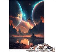 Twin Planets Landscape Puzzles Games Adult Puzzles Wood Puzzle Teenagers and Children with Fully Interlocking & Randomly Shaped Pieces 1000pcs(50x75cm)