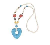 Twinice Collier avec pendentif pour femme, cadeau pour femme, bijoux colorés, colliers déclaration, pendentifs, longues chaînes en pierre de lave