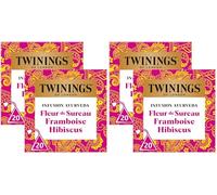 Twinings - Assortiment Découverte Ayurveda - Infusion Fleur de sureau Framboise Hibiscus - 40 Sachets - à Déguster Chaud ou Froid (Lot de 2)
