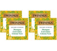 Twinings - Assortiment Découverte Ayurveda - Infusion Mangue Curcuma Citron vert - 40 Sachets - à Déguster Chaud ou Froid (Lot de 2)