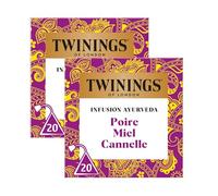 Twinings - Assortiment Découverte Ayurveda - Infusion Poire Miel Cannelle - 40 Sachets - à Déguster Chaud ou Froid