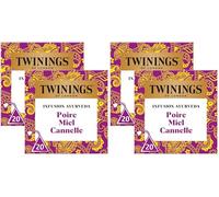 Twinings - Assortiment Découverte Ayurveda - Infusion Poire Miel Cannelle - 40 Sachets - à Déguster Chaud ou Froid (Lot de 2)