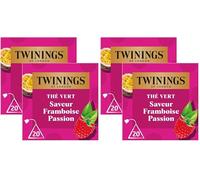 Twinings - Assortiment Découverte Fruité et Exotique - Thé Vert Saveur Framboise, Passion - 40 Sachets - à Déguster Chaud ou Froid (Lot de 2)