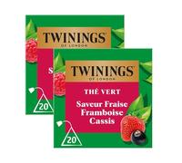 Twinings - Assortiment Découverte - Thé Vert Saveur Fraise, Framboise, Cassis - 40 Sachets - Fruité et Acidulé - à Déguster Chaud ou Froid