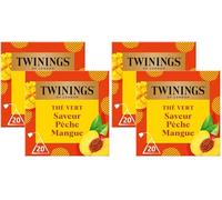 Twinings - Assortiment Découverte - Thé Vert Saveur Pêche, Mangue - 40 Sachets - Doux et Fruité - à Déguster Chaud ou Froid (Lot de 2)