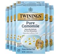 Twinings Camomille Pure 20 Sachets de Thé - Une Tisane Relaxante - Un Paquet de 6