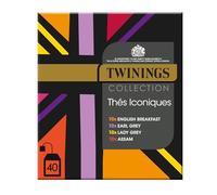 Twinings - Coffret Thés Noirs - 40 Sachets - English Breakfast, Earl Grey, Lady Grey, Assam - Coffret Dégustation Thé Anglais - Idéal Cadeau et Découverte