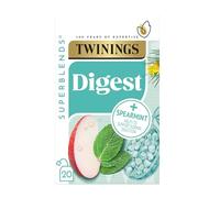 Twinings Digest 20 Sachets de Thé - La menthe verte aide à favoriser une digestion normale. Douce douceur de la pomme. Le gingembre est très subtil, laissant une chaleur apaisante après chaque gorgée