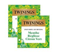 Twinings Infusion Ayurveda Menthe Réglisse Citron Vert 40 Sachets (2x20)