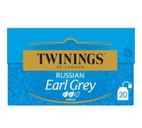 TWININGS - Thé Noir Russian Earl Grey Aromatique et Riche en Saveurs, Boîte de 20 Sachets - Le Lot De 4