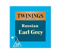 Twinings - Thé Noir Russian Earl Grey - Aromatisé à la Bergamote et au Citron - 20 Sachets - Délicat et Acidulé