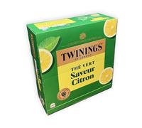 Twinings - Thé Vert saveur Citron - Gros Format 100 Sachets - Enveloppes Individuelles Faciles à Transporter - Goût Délicat et Acidulé - à Déguster Chaud ou Froid