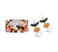 twinkle eye Ensemble de bijoux festifs pour femmes | Boucles d'oreilles Fleur de Lis Paillettes et Bracelets Perles Mardi Gras Saint Patrick Saint Valentin Love Heart Accessoires
