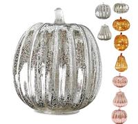 Twinkle Light Pumpkins, Timer Lighted Sparkling Starry Night Glass Pumpkins Lamp with Storage Bag,Birthday Party Halloween Hallway Festive (#1)