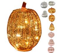Twinkle Light Pumpkins, Timer Lighted Sparkling Starry Night Glass Pumpkins Lamp with Storage Bag,Birthday Party Halloween Hallway Festive (#5)