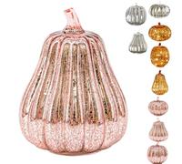 Twinkle Light Pumpkins, Timer Lighted Sparkling Starry Night Glass Pumpkins Lamp with Storage Bag,Birthday Party Halloween Hallway Festive (#8)