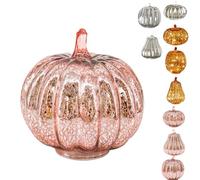 Twinkle Light Pumpkins, Timer Lighted Sparkling Starry Night Glass Pumpkins Lamp with Storage Bag,Birthday Party Halloween Hallway Festive (#7)