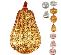 Twinkle Light Pumpkins, Timer Lighted Sparkling Starry Night Glass Pumpkins Lamp with Storage Bag,Birthday Party Halloween Hallway Festive (#6)