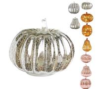 Twinkle Light Pumpkins, Timer Lighted Sparkling Starry Night Glass Pumpkins Lamp with Storage Bag,Birthday Party Halloween Hallway Festive (#3)