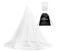 Twinkle Star Moustiquaire de voyage avec sac de voyage, corde de suspension, design ouvert, 2,2 m de haut, 12 m de circonférence, double lit simple, extérieur