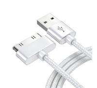 TwinkleHom Câble de charge USB vers 30 broches compatible avec iPhone 4S/4/3GS, iPad 1/2/3, iPod Touch/Classic/Nano - Cordon de charge rapide tressé - 1 m - Argent