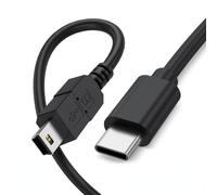 TwinkleHom Câble USB C vers mini USB de 1,5 m, câble de transfert de données compatible avec appareil photo reflex numérique Canon, Nikon, GoPro Hero 3/4, GPS, calculatrice TI-84, manette PS3, caméra