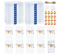 twinklemon 30 coffrets cadeaux pour fête de pêche boîtes à bonbons avec 30 flotteurs orange et jaunes, 30 étiquettes vierges, 20 m de ficelle de jute pour une fête d'anniversaire sur le thème