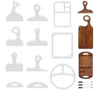 TWINKLEMON Lot de 11 planches à découper en acrylique pour le travail du | 8 poignées pour une planche à charcuterie et 3 pochoirs de plateau avec 3 stylos - Pochoirs courbés coudés