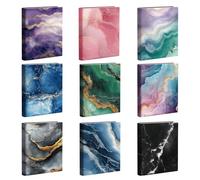 TWINKLEMON Lot de 9 housses extensibles pour livres, housses de protection réutilisables, housses en tissu lavables pour manuels scolaires et cahiers à couverture rigide jusqu'à 23 cm x 28 cm