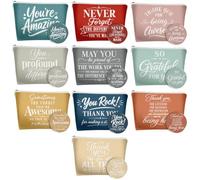 TWINKLEMON Trousse de maquillage en toile pour femmes, 10 sacs+miroirs - Citations inspirantes, Classique