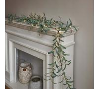 Twinkling Tree Guirlande lumineuse de vigne d'olivier avec lumières LED blanc chaud Fonctionne avec piles pour cheminée/Noël/décoration d'intérieur (#B)