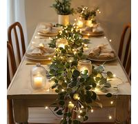 Twinkling Tree - Guirlande lumineuse d'olivier de 1,8 m, guirlande de vigne artificielle, décoration de table pour Noël, printemps, cheminée, cheminée à piles, pour intérieur (A)