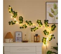 Twinkling Tree Olive Vine, Fairy Light Olive Vine Garland with Warm White LED, Artificial Greenery with Lights, Table Decor for Christmas Spring Fireplace Mantle Battery Operated(A,2pcs)