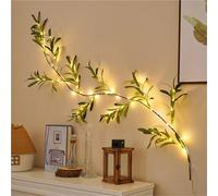 Twinkling Tree Olive Vine, Fairy Light Olive Vine Garland with Warm White LED, Artificial Greenery with Lights, Table Decor for Christmas Spring Fireplace Mantle Battery Operated(B,1pcs)
