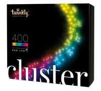Twinkly Cluster 400 LED RGB, Guirlande LED Extérieur et Intérieur, Lumières LED Smart Multicolore, Compatible avec Alexa, Google Home, Gaming, IP44, Contrôle App, Fil Noir, 6m
