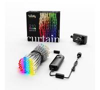 Twinkly Curtain 210 LED RGB+Blanc, Guirlande LED Extérieure et Intérieure, Lumières Smart RGB et Blanc, Compatible avec Alexa, Google Home, IP44, Contrôle App, Fil Transparent, 1.5m x 2.1m
