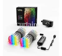 Twinkly Curtain 400 LED RGB+Blanc, Guirlande Lumineuse Extérieure et Intérieure, Lumières Smart RGB et Blanc, Compatible avec Alexa, Google Home, IP44, Contrôle App, Fil Transparent, 3m x 2m