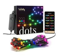Twinkly Dots 10m, Bandeau LED Multicolore pour Extérieur et Intérieur, Bandeau LED RGB Flexible, Compatible avec Alexa, Google Home, IP44, 16 M+ Couleurs, Contrôlé par App, Fil Noir, 200 LED