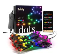 Twinkly Dots 20m, Bandeau LED Multicolore pour Extérieur et Intérieur, Bandeau LED RGB Flexible, Compatible avec Alexa, Google Home, IP44, 16 M+ Couleurs, Contrôlé par App, Fil Noir, 400 LED