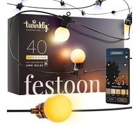 TWINKLY - Guirlande guinguette connectéee IP44 20m 40 LEDS blanc TWINKLY FESTOON