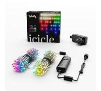 Twinkly Guirlande Icicle 190 LED RGB+Blanc 5,5 m Fil transparent Extérieur IP44 App Alexa/Google