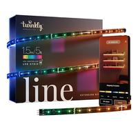 Twinkly Line Kit Extension 1.5m, Bandeau LED Multicolore Magnétique et Adhésif, À Associer au Line Starter Kit, Compatible avec Alexa, Google Home, 16 M+ de Couleurs, Contrôlé par App, Fil Noir